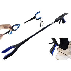 32 inch FDA Registered GrabRunner Folding Reacher Grabber Tool with Strong Magnetic and Swivel Head (Yellow Shoehorn)