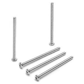 Bettomshin 10Pcs Pan Head Machine Screws, M4 x 75mm Phillips Drive Cross Head Screws, 304 Stainless Steel Metric Cabinet Door and Drawer Screws Fasteners Bolts, Silver Gray