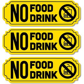 No Food or Drink Sign - 9x3 Dibond No Outside Food or Drink Sign - No Food or Drink Beyond This Point Sign - No Eating or Drinking Sign