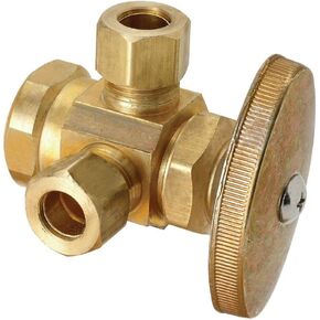 BrassCraft MAUT31RDE Valve < 0.25 -Percent Lead 3 Way 1/2" Fip Inlet X 3/8" Od. Multi-Turn Rough Brass 3/8" Od.