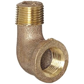 Anderson Metals 38116 Red Brass Pipe Fitting, 90 Degree Street Elbow, 3/8" Female x 3/8" Male
