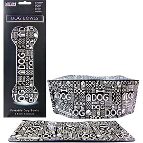 MODGY Dog Bowl 2-Pack Doggy Dog Design, Expandable, Convenient, Great for Traveling, Camping, Hiking, Picnics & More