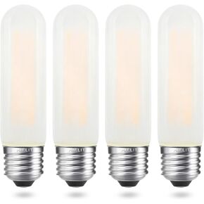 T10/T30 Frosted LED Light Bulb 25 Watt Equivalent, Warm White 2700K, 200 LM, E26 Standard Base, 2W Dimmable LED Tube Bulbs, Classic Filament Edison Bulb for Pendant Lights Chandelier, 4-Pack