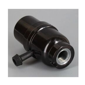 Black Phenolic Lamp Socket 3 Way Turn Knob with Large 1/2 inch Hole Lamp Part New USA 95091G