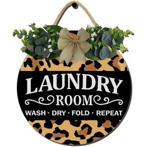 Laundry Room Decor The Laundry Room Loads Of Fun Wooden Farmhouse Rustic Wreath Hanging Plaque Sign - Wall Or Door Ornament,Laundry Signs For Laundry Room Decor