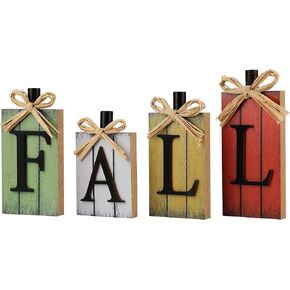 Fall Decorations for Home Rustic Farmhouse Fall Decor Signs, Fall Centerpieces for Tables, Fall Block Signs for Thanksgiving Harvest Autumn Home Decor