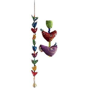 10-Bird Bell Tota Traditional Indian Hanging Decoration 2 Pieces India