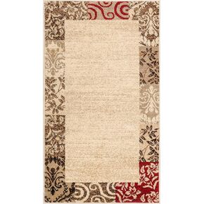 Well Woven Barclay Vane Willow Damask Beige Modern Area Rug 2'3" x 7'3" Runner