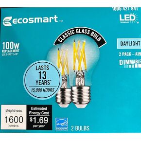 Generic E EcoSmart Vintage Classic Glass Daylight Led Bulb