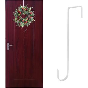 1pc Sturdy Metal Over Door Hook 12" Wreath Front Hanger Hanging Wreath Holder Storage Hooks for Fall Halloween Christmas Decoration - Black