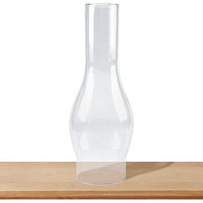 RAHATA Oil Lamp Chimney Hurricane Lamp Glass Replacement Clear 3 Inch Base for Kerosene Lamp Shade(Wave Style 1P)