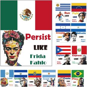 1step2dream Spanish English Hispanic Heritage Month Posters | Inspirational Hispanic Quotes | Classroom Bulletin Board Decorations Motivational Banner in Kuwait