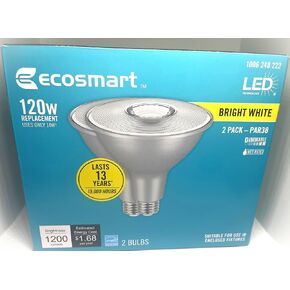 EcoSmart 120-Watt Equivalent PAR38 Dimmable Energy Star Flood LED Light Bulb Bright White (2-Pack)