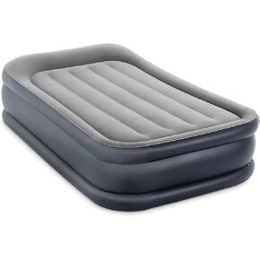 Intex Dura Beam Deluxe Raised Pillow Inflatable Blow Up Portable Firm Air Mattress with Built-in Internal Air Pump, King-Sized Bed