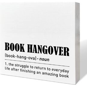 Book Lover Desk Decor Wooden Box Sign, Fictional Characters, Book Worm Nerd Decor for Home Bedroom Bookish Book Reader Librarian Decoration Book Lover Gifts for Women Men Teen Girls