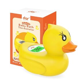 dar darouxiao Baby Bath Thermometer,Water Temperature Thermometer &Room Thermometer,Bathing Floating Toys for Bathtub and Swimming Pool,Baby Shower Gifts for mom (Yellow Duck)