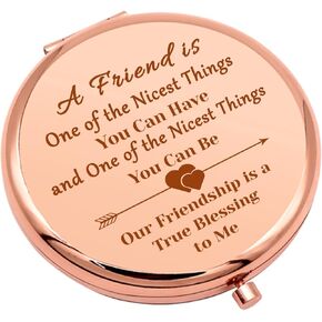 Friends Gifts for Girls Rose Gold Compact Mirror for Best Friends Sister Bestie Friendship Gifts for Women Graduation Gifts for Her Folding Makeup Mirror Christmas Birthday Gifts