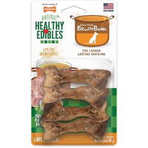 Nylabone Healthy Edibles Broth Bone All Natural Dog Treats Made With Real Bone Broth Small/Regular (16 count)