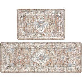 Pauwer Anti Fatigue Kitchen Mat Set of 2 Non Slip Kitchen Mats for Floor Cushioned Kitchen Rugs Comfort Standing Mat Farmhouse Waterproof PVC Foam Kitchen Floor Mat Runner