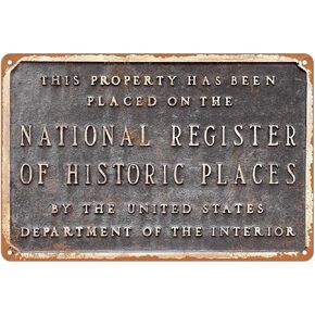 KENSILO Metal Sign National Register Historic Places Vintage Tin Signs Wall Decoration Retro Art 8 x 12 inches