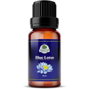 Blue Lotus Essential Oil | Premium Therapeutic Grade | for Aromatherapy, Diffuser, Skin, Soaps, Lotions & Candles | Vegan & Cruelty Free, Undiluted Essential Oil (0.34 Fl Oz (Pack of 1), Blue Lotus)