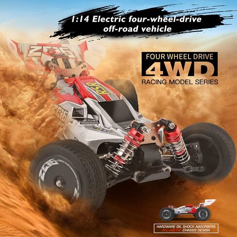 GoolRC Wltoys RC Car WLtoys 144001 4WD 2.4GHz RC Buggy Off-Road Drift Car with RTR Aluminum Alloy Chassis Fast RC Cars with 1 Batteries, Remote Control Car for Adults Kids (Green) in Saudi Arabia
