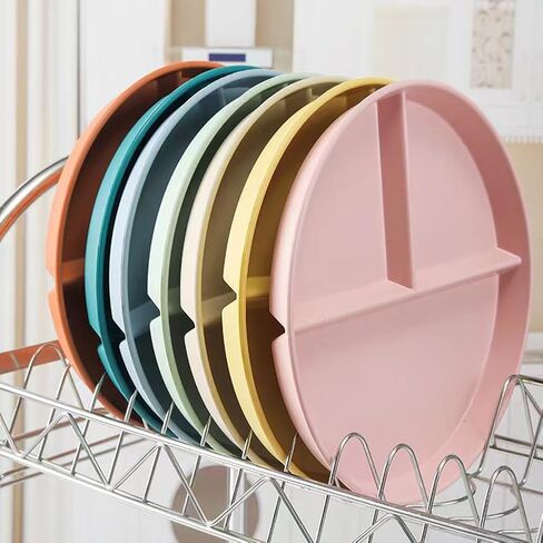 10 Inch Portion Control Divided Plates for Healthy Eating, 4PCS Unbreakable Wheat Straw Dinner Plate BPA Free, Plates for Kids Adults Picnic,Reusable Plates (4 PACK) in Saudi Arabia