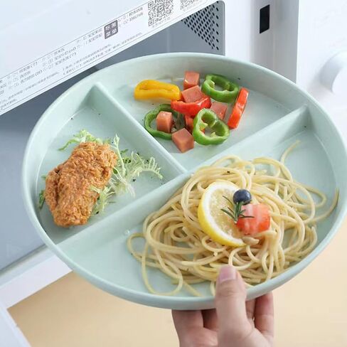 10 Inch Portion Control Divided Plates for Healthy Eating, 4PCS Unbreakable Wheat Straw Dinner Plate BPA Free, Plates for Kids Adults Picnic,Reusable Plates (4 PACK) in Saudi Arabia