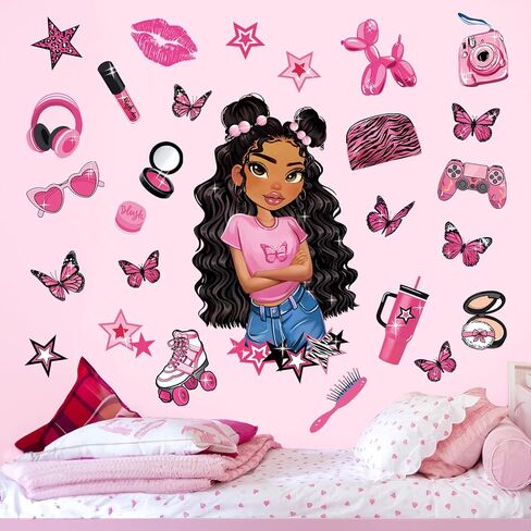 decalmile Black Ballerina Girl Inspirational Positive Wall Decals Stickers in Saudi Arabia