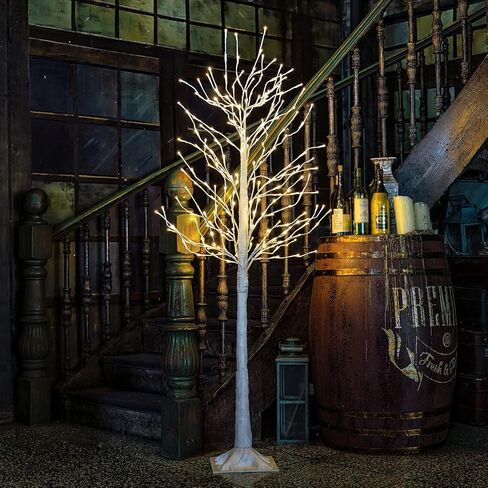 Lighted Birch Tree, 4 Feet 160L LED Christmas Decorations Lighted Tree for Home, Party, Festival and Outdoor Use, UL Listed, Warm White (4 FT 160 LED) in Kuwait