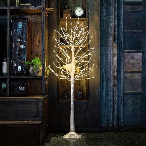 Lighted Birch Tree, 4 Feet 160L LED Christmas Decorations Lighted Tree for Home, Party, Festival and Outdoor Use, UL Listed, Warm White (4 FT 160 LED) in Kuwait