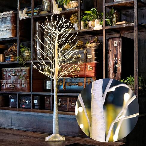Lighted Birch Tree, 4 Feet 160L LED Christmas Decorations Lighted Tree for Home, Party, Festival and Outdoor Use, UL Listed, Warm White (4 FT 160 LED) in Kuwait