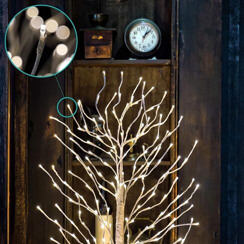 Lighted Birch Tree, 4 Feet 160L LED Christmas Decorations Lighted Tree for Home, Party, Festival and Outdoor Use, UL Listed, Warm White (4 FT 160 LED) in Kuwait