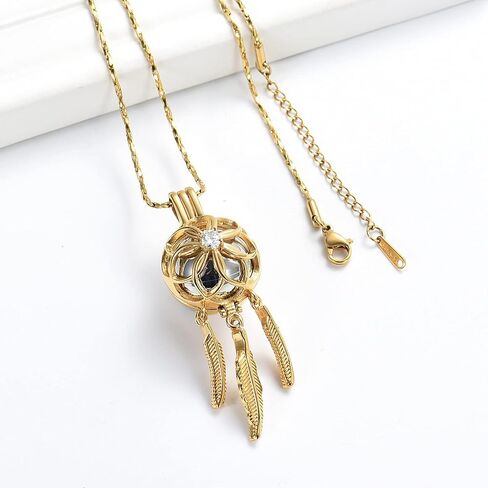 Imrsanl Dream Catcher Cremation Jewelry Urn Necklace for Ashes Flower with Feather Wings Ashes Pendant Necklace Cremation Keepsake Jewelry for Women Men Pet in Saudi Arabia