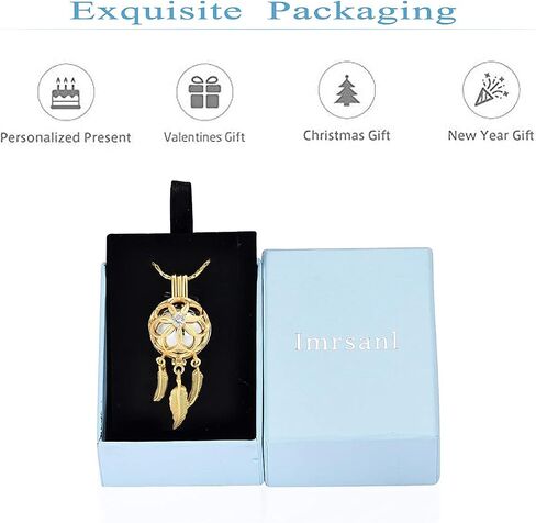 Imrsanl Dream Catcher Cremation Jewelry Urn Necklace for Ashes Flower with Feather Wings Ashes Pendant Necklace Cremation Keepsake Jewelry for Women Men Pet in Saudi Arabia