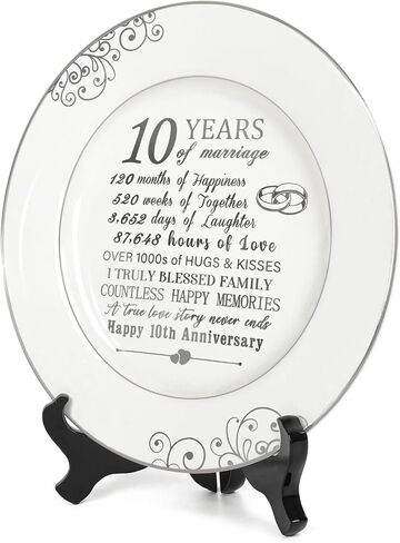 Urllinz Marriage Blessing Plate with 24k Gold Foil-Anniversary Wedding Gifts for Couples 2023 Home,Engagement Gift,Bridal Shower Gifts Christmas Birthday Gift for Wife Husband,Ceramic Plate 9 Inch in Saudi Arabia