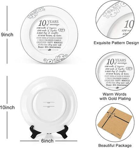 Urllinz Marriage Blessing Plate with 24k Gold Foil-Anniversary Wedding Gifts for Couples 2023 Home,Engagement Gift,Bridal Shower Gifts Christmas Birthday Gift for Wife Husband,Ceramic Plate 9 Inch in Saudi Arabia
