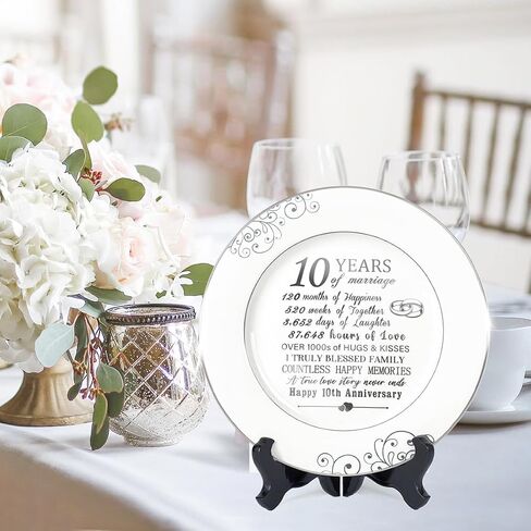 Urllinz Marriage Blessing Plate with 24k Gold Foil-Anniversary Wedding Gifts for Couples 2023 Home,Engagement Gift,Bridal Shower Gifts Christmas Birthday Gift for Wife Husband,Ceramic Plate 9 Inch in Saudi Arabia