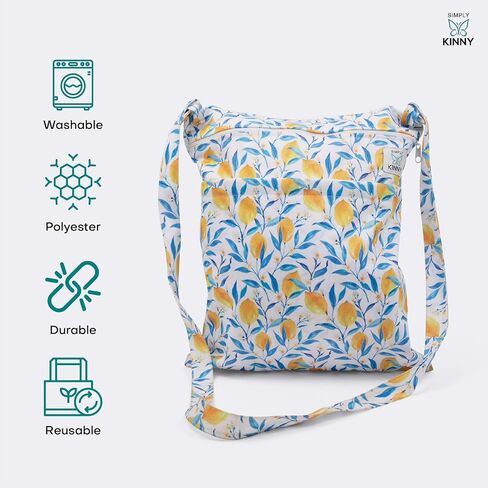 Crossbody Large Wet Bag for Swimsuit, Pump Parts & Cloth Diapers w/ Removable Strap – Versatile Cloth Diaper Wet Bags for Travel - Baby Wet Dry Bags for Diaper Bag w/ 2 Zipper Pockets - Swimsuit Bag in Saudi Arabia