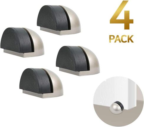 Floor Door Stopper with Rubber pad 4pack, Semicircle Shaped Door Stopper, Protecting Wall (2inch x 4pack, Dark Grey) in Saudi Arabia