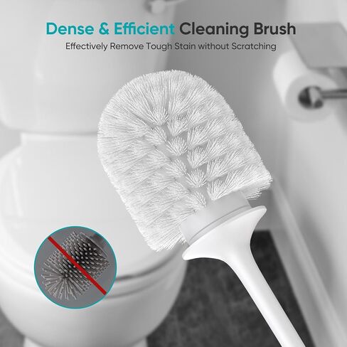 Toilet Brush, ROLIZOE Toilet Brush and Holder Set Drip-Proof for Toilet Deep Cleaning Compact Size Saves Space Toilet Bowl Brushes in Saudi Arabia