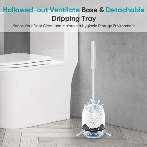 Toilet Brush, ROLIZOE Toilet Brush and Holder Set Drip-Proof for Toilet Deep Cleaning Compact Size Saves Space Toilet Bowl Brushes in Saudi Arabia