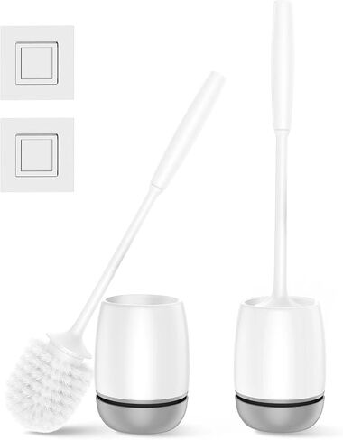 Toilet Brush, ROLIZOE Toilet Brush and Holder Set Drip-Proof for Toilet Deep Cleaning Compact Size Saves Space Toilet Bowl Brushes in Saudi Arabia
