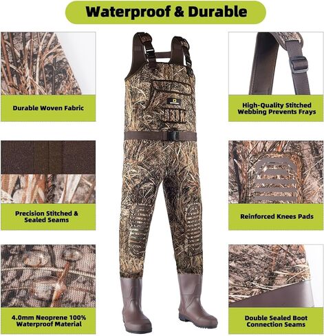 حذاء وادرز للرجال من دراي كود، مصنوع من النيوبرين المقاوم للماء ومناسب لصيد البط وصيد الاسماك in Kuwait