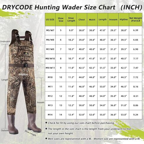 حذاء وادرز للرجال من دراي كود، مصنوع من النيوبرين المقاوم للماء ومناسب لصيد البط وصيد الاسماك in Kuwait