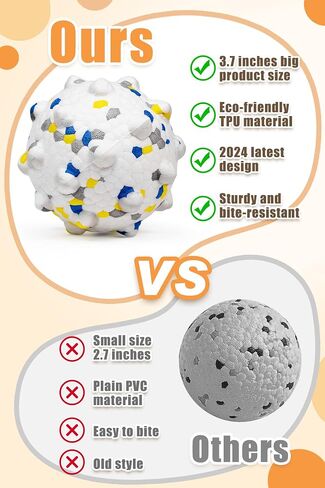 Moonorange Upgrade Dog Balls for Aggressive Chewers, Indestructible Dog Tennis Balls, Durable Bouncy Dog Toy Balls, Dog Balls for Teething, Interactive Dog Toys for Fetch Game (4 Large Balls) in Saudi Arabia