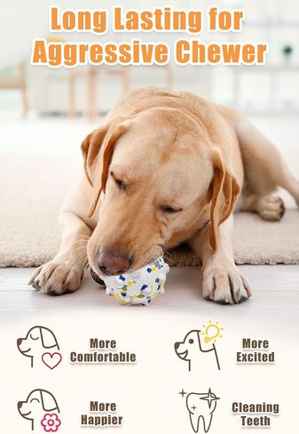 Moonorange Upgrade Dog Balls for Aggressive Chewers, Indestructible Dog Tennis Balls, Durable Bouncy Dog Toy Balls, Dog Balls for Teething, Interactive Dog Toys for Fetch Game (4 Large Balls) in Saudi Arabia