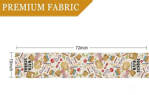 Welcome Back to School Table Runner Books Pencil Glasses Students First Day of School Classroom Kitchen Dining Table Room Decorations 13x72 Inch in Saudi Arabia