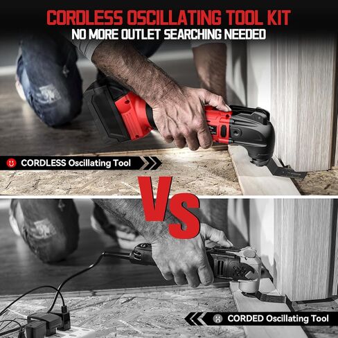 Cordless Oscillating Tool for Dewalt 20V Battery, Brushless-Motor Tool with Auxiliary Handle, 6 Variable Speed Oscillating Multi-Tool for Scraping, Sanding,Cutting Wood(Battery Not Included) in Saudi Arabia