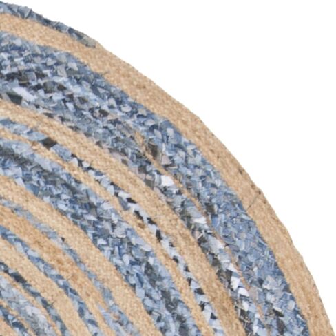 SAFAVIEH Cape Cod Collection 3' Round Black/Ivory CAP209Z Handmade Braided Jute & Cotton Area Rug in Saudi Arabia